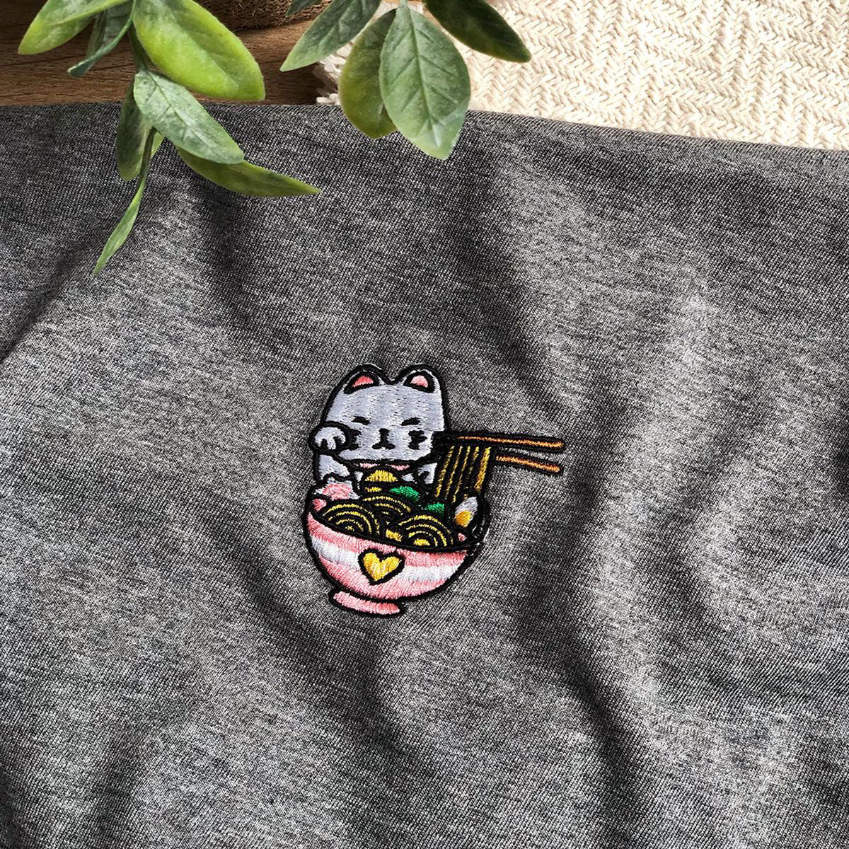 T-Shirt Brod Chat Chanceux 8211 Ramen Lover
