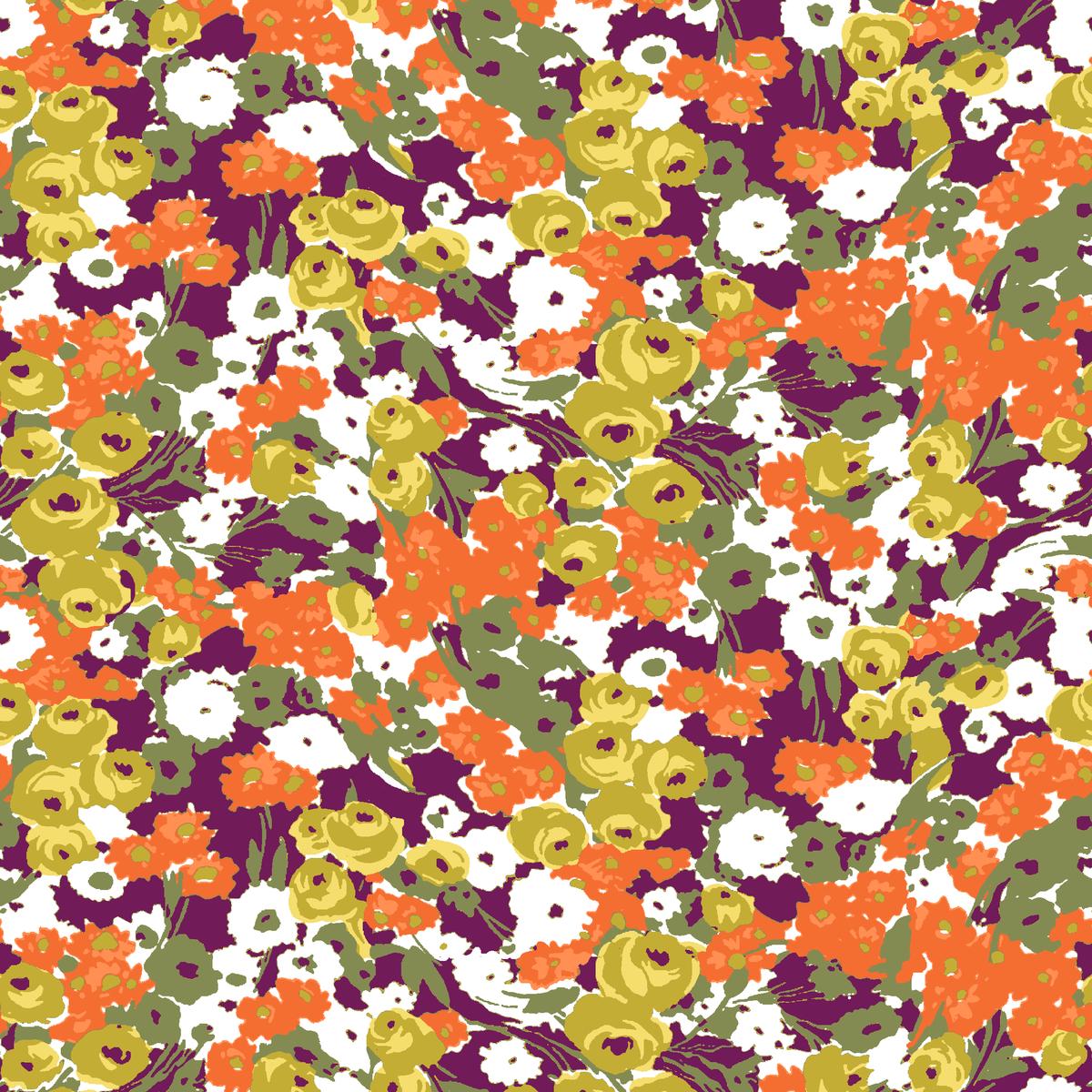 Bloomscape, Chartreuse Purple Fabric