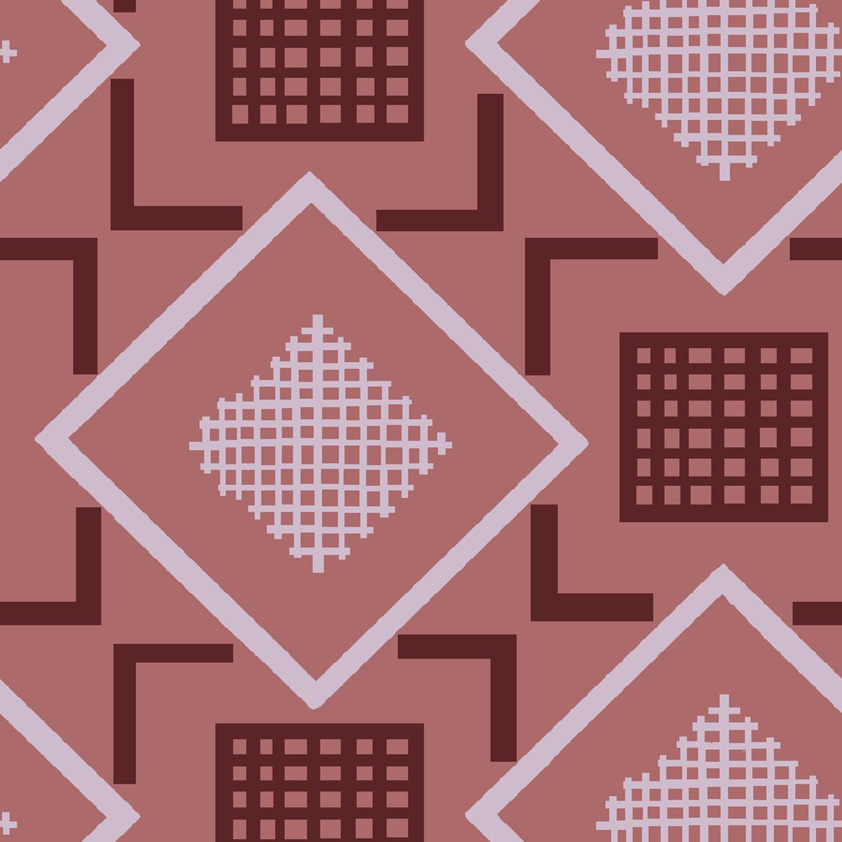 Court Sport Geo on Earth Red Fabric
