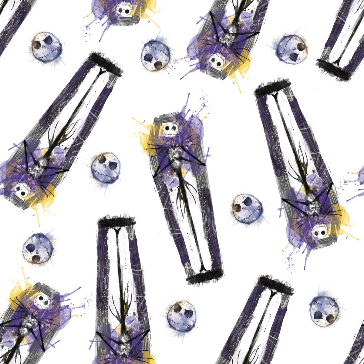 Disney Tim Burton's The Nightmare Before Christmas White Jack Skellington Coffin Fabric