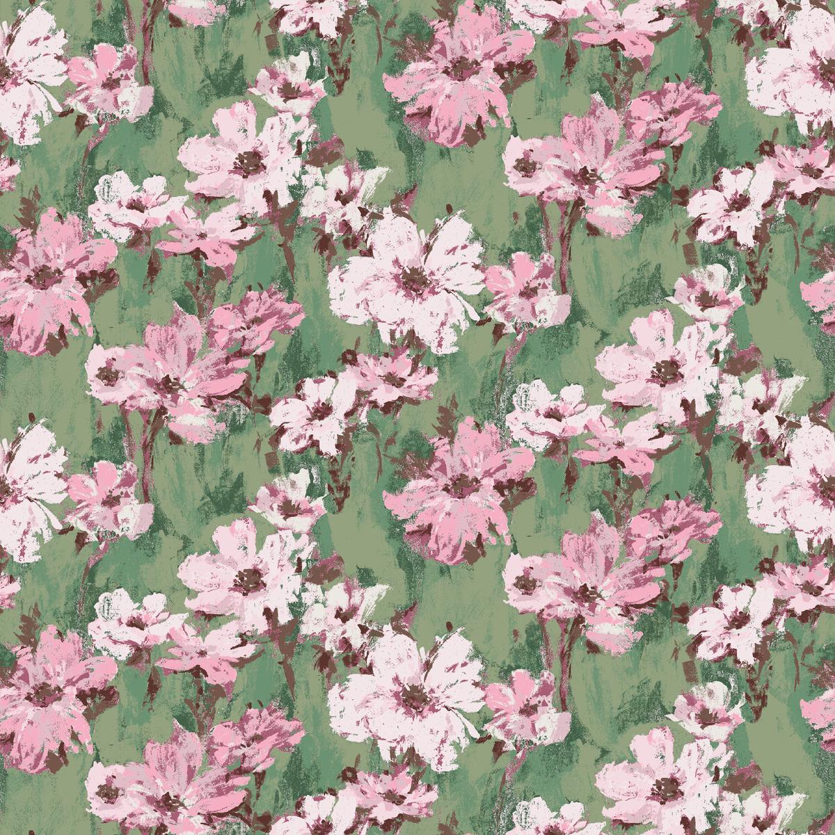 Garden of Love in Moss Fabric