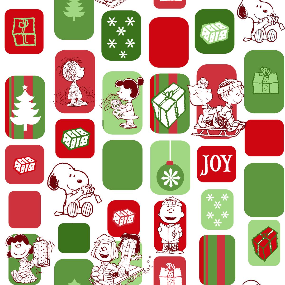 Peanuts Christmas Grid Adventure Fabric