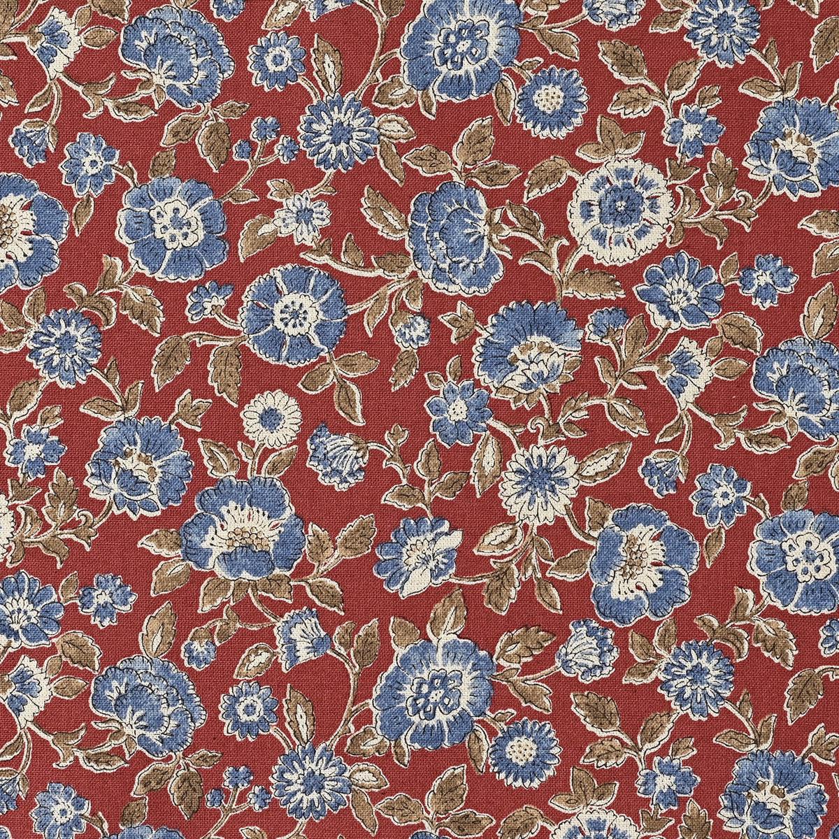 Posy Flowers Cotton Linen Sheeting - Red YGA-79060-2