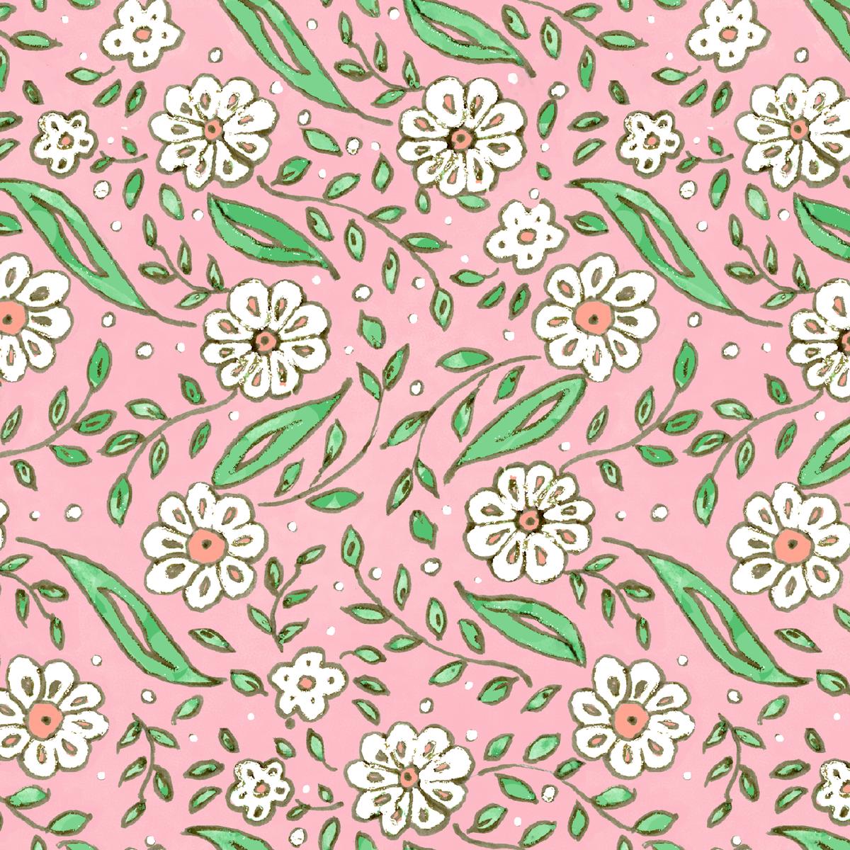 Susan Winget - Blush Bloom - Pink Daisy Floral Fabric