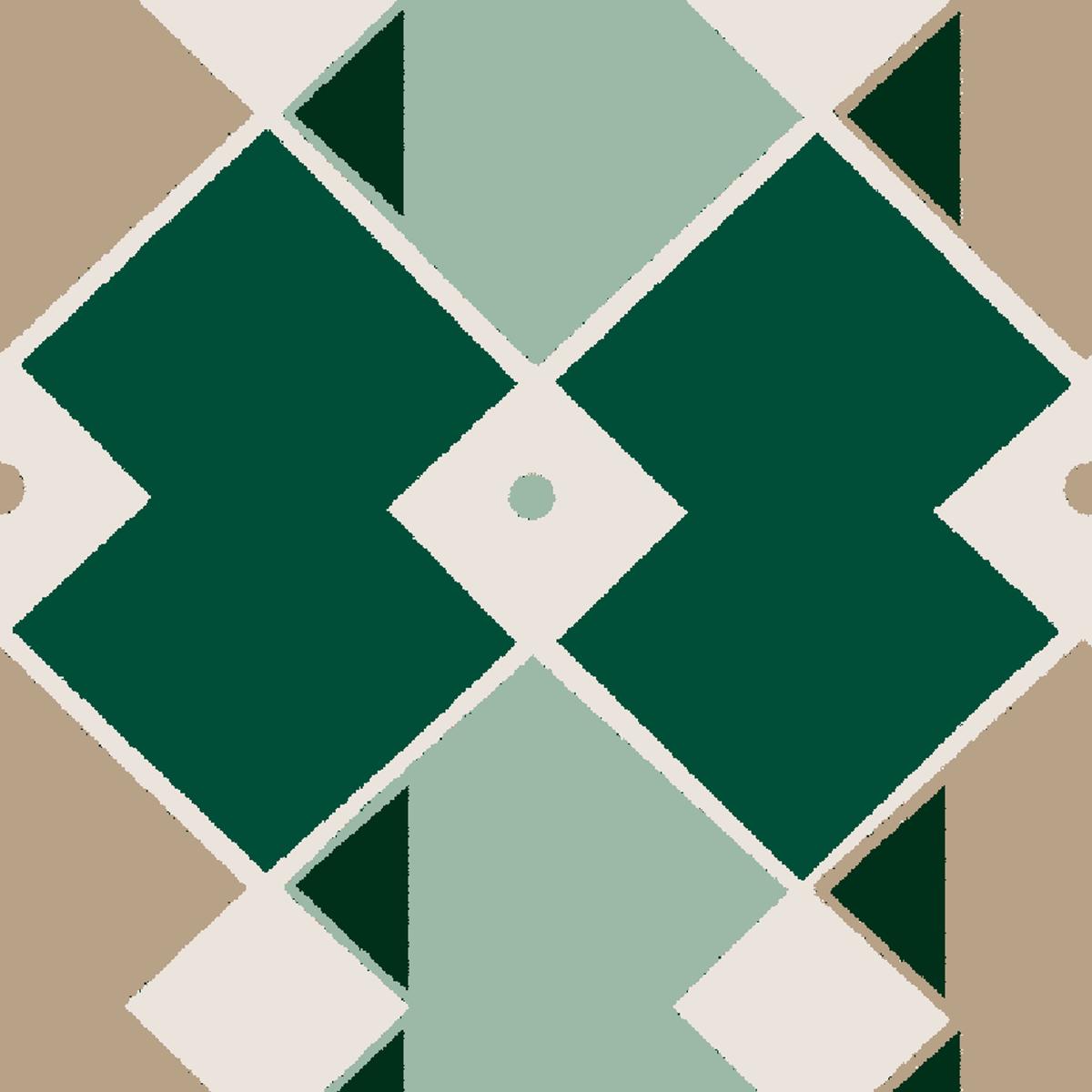 Varsity Argyle in Green & Beige Fabric