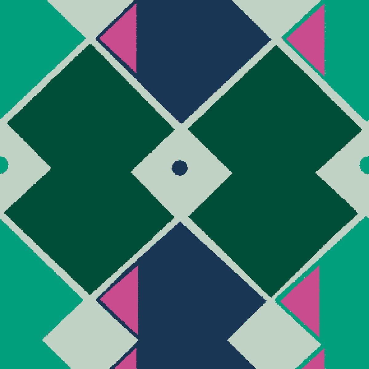 Varsity Argyle in Green & Navy Fabric