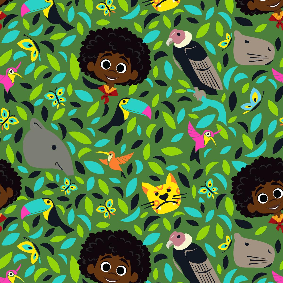 Disney Encanto Antonio in the Jungle Fabric