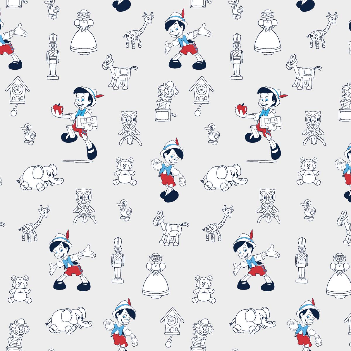 Disney Pinocchio Retro Toys Fabric