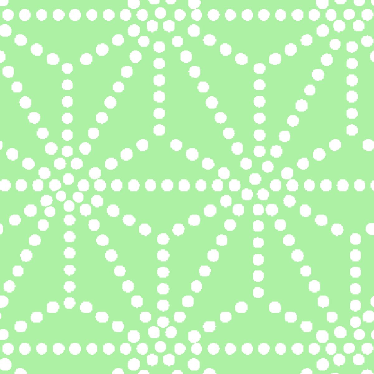 Dotted Starburst on Light Green Fabric