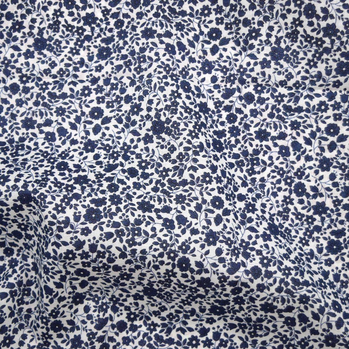 Flownny Petit Flowers Cotton Lawn - White x Blue NFA-1040-43