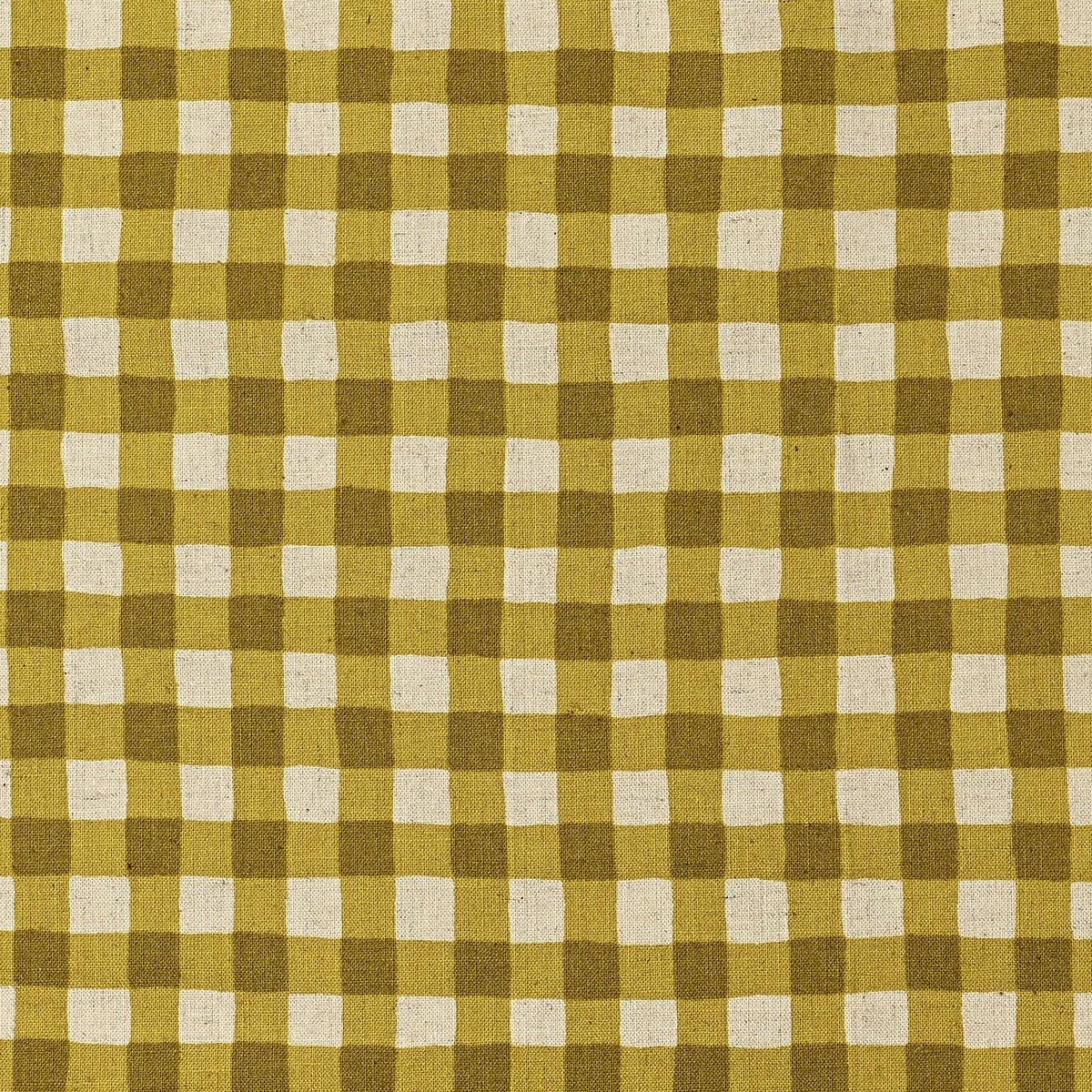 Gin-gam Check Linen Cotton Sheeting - Yellow TC-1048-1