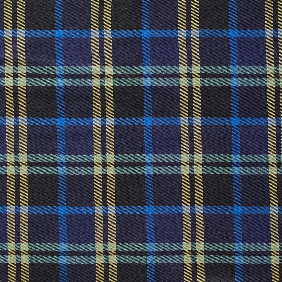 Cotton Yarn-dyed Check Flannel Fabric - Navy x Yellow TS-2050-1