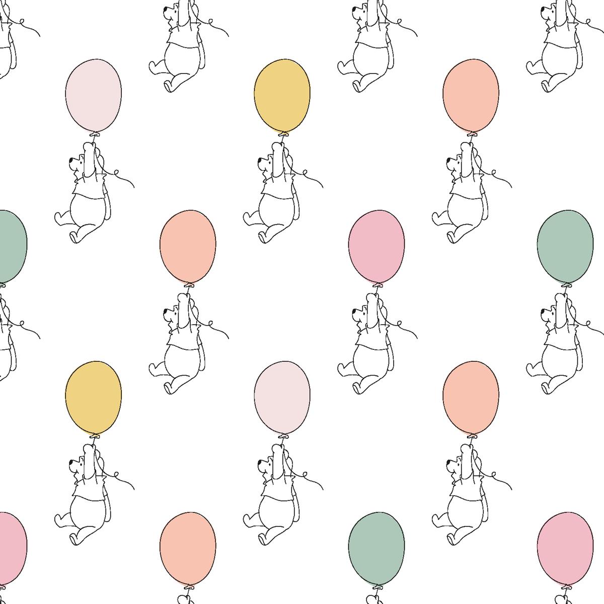 Disney Winnie the Pooh Pastel Balloons Fabric