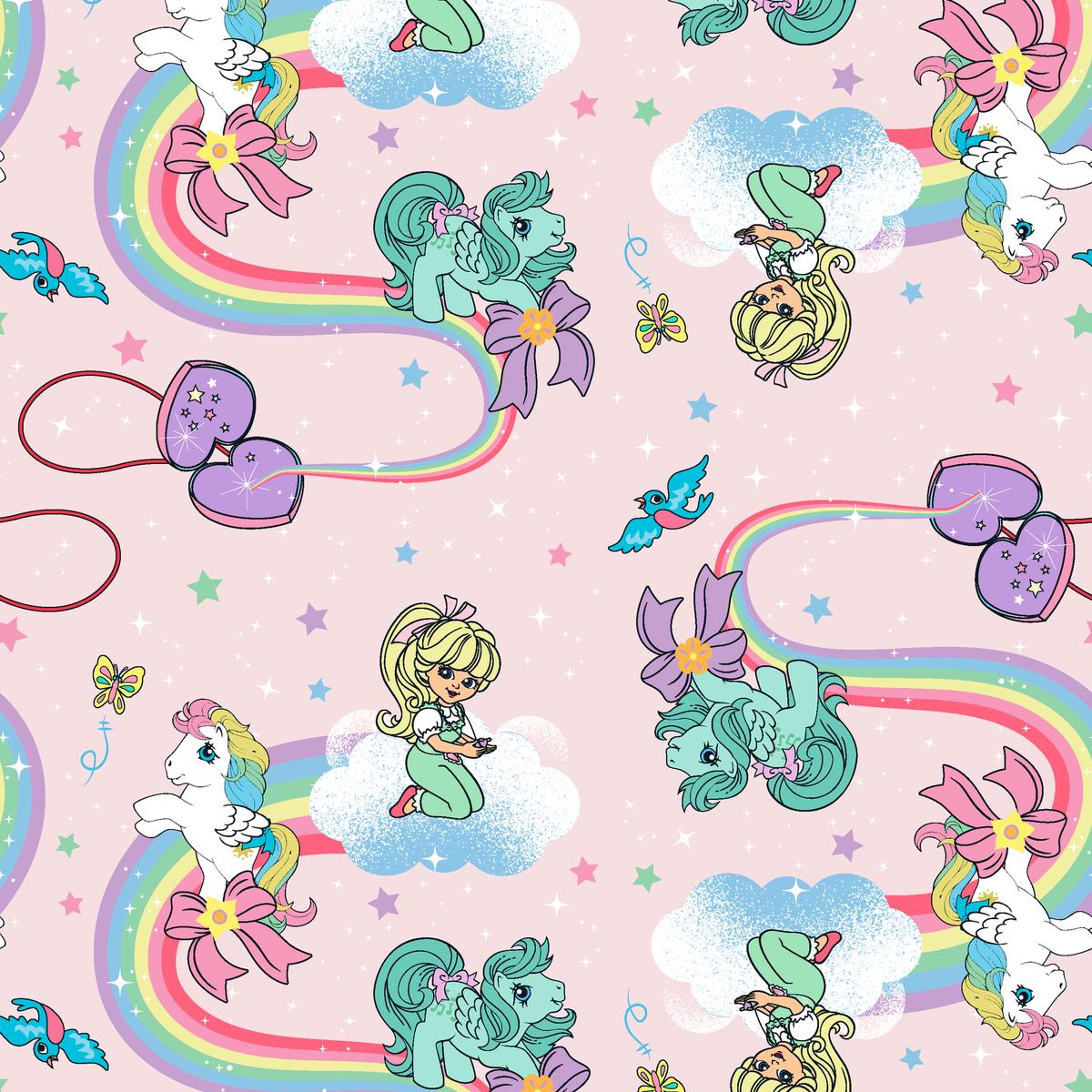 Hasbro My Little Pony Magical Ponies Rainbow on Pink Fabric