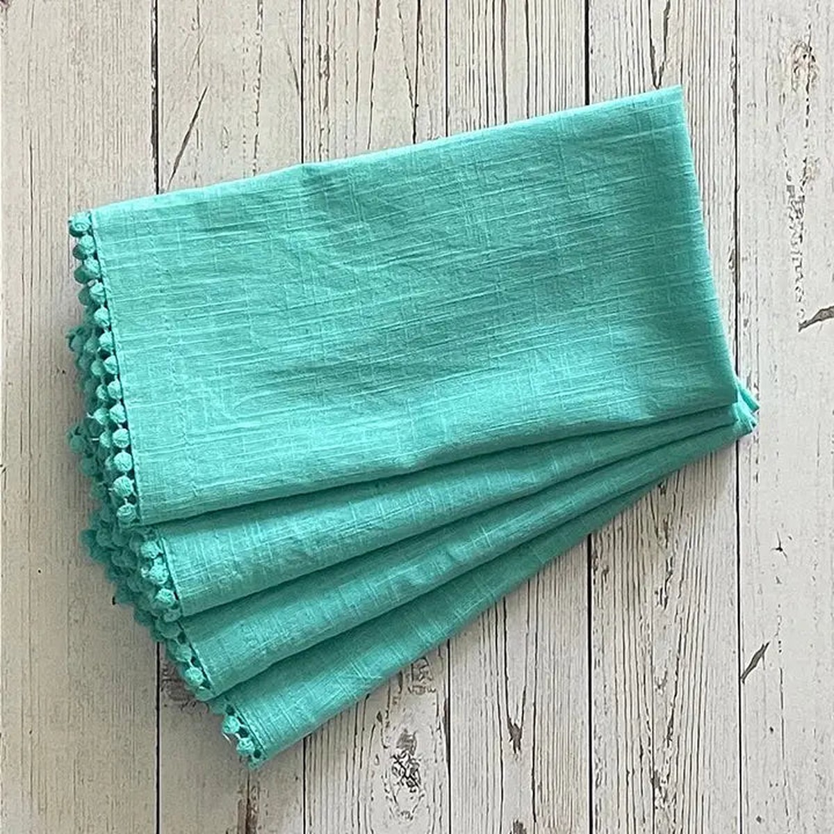Turquoise Lace Napkins S/4