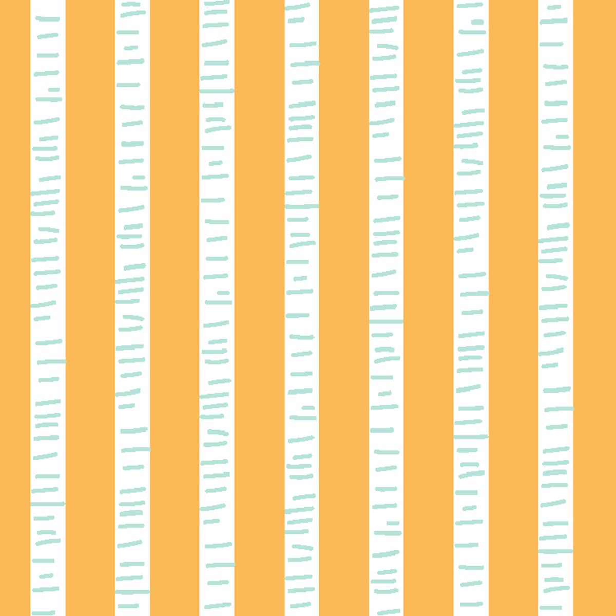 Birch Stripes on Orange Fabric