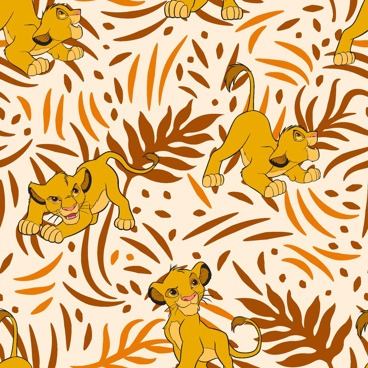 Disney The Lion King Simba Amber Leaves Fabric