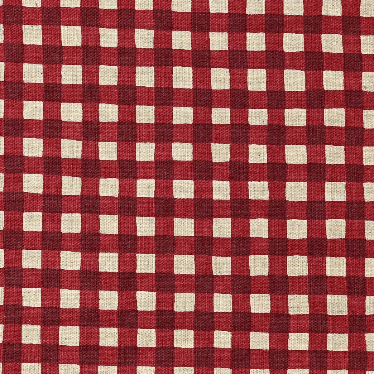 Gin-gam Check Linen Cotton Sheeting - Red TC-1048-1
