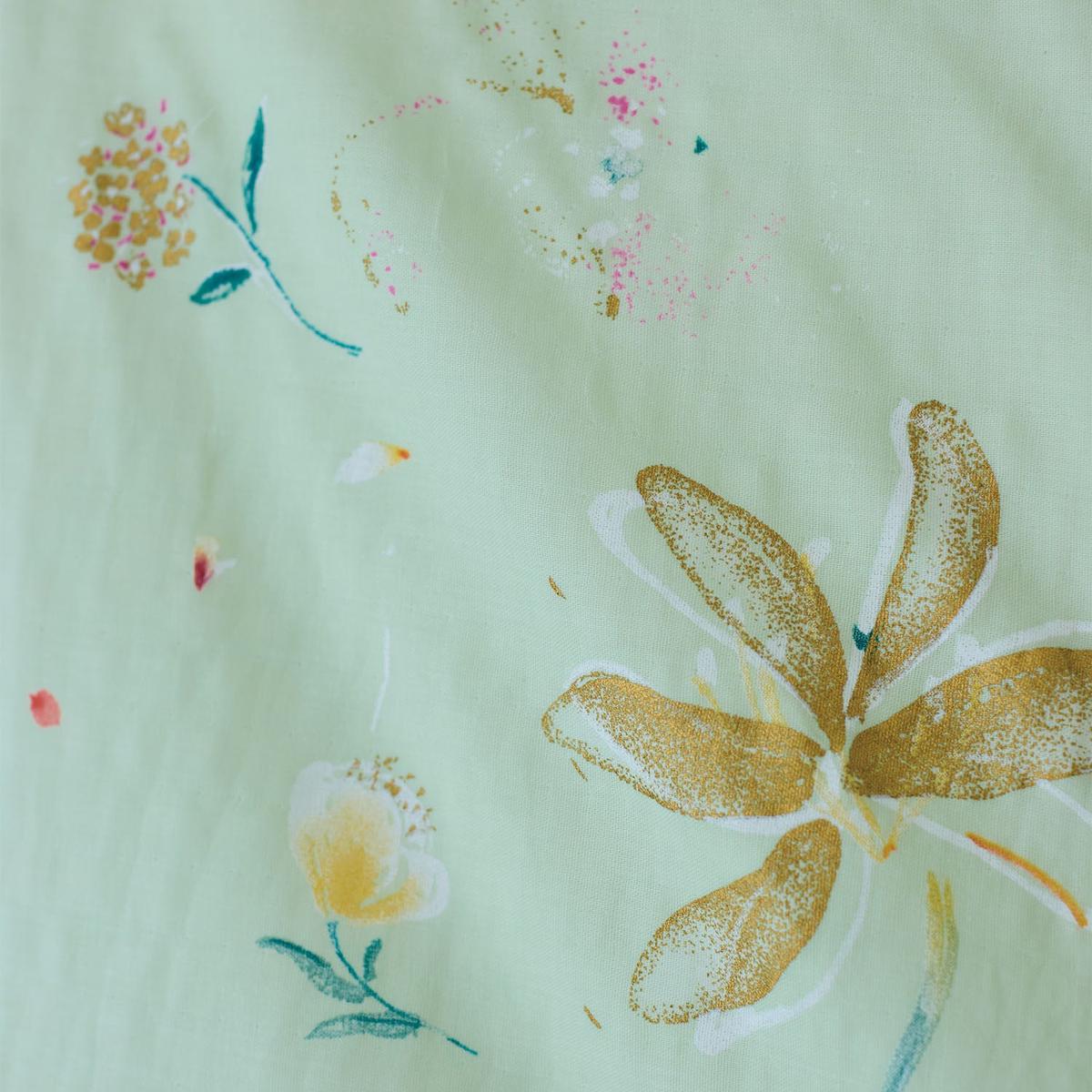 nani IRO Hana no toki niwa Organic Cotton Double Gauze - Light Green EGX-11440-1