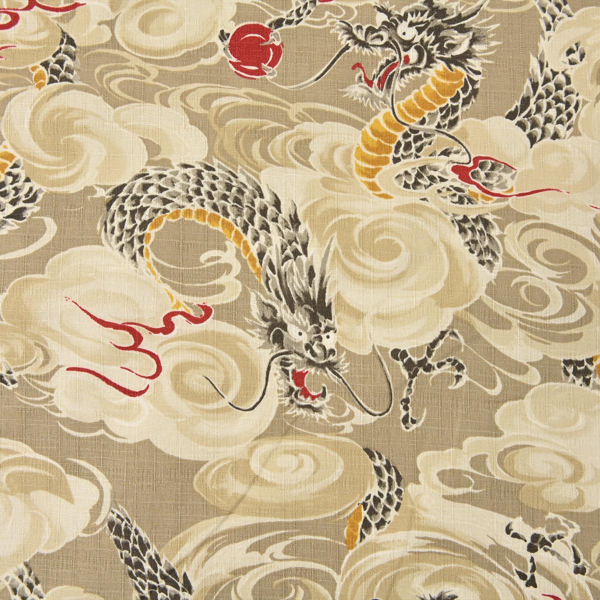Todoroki Dragon Cotton Dobby - Grey YGA-49110-3