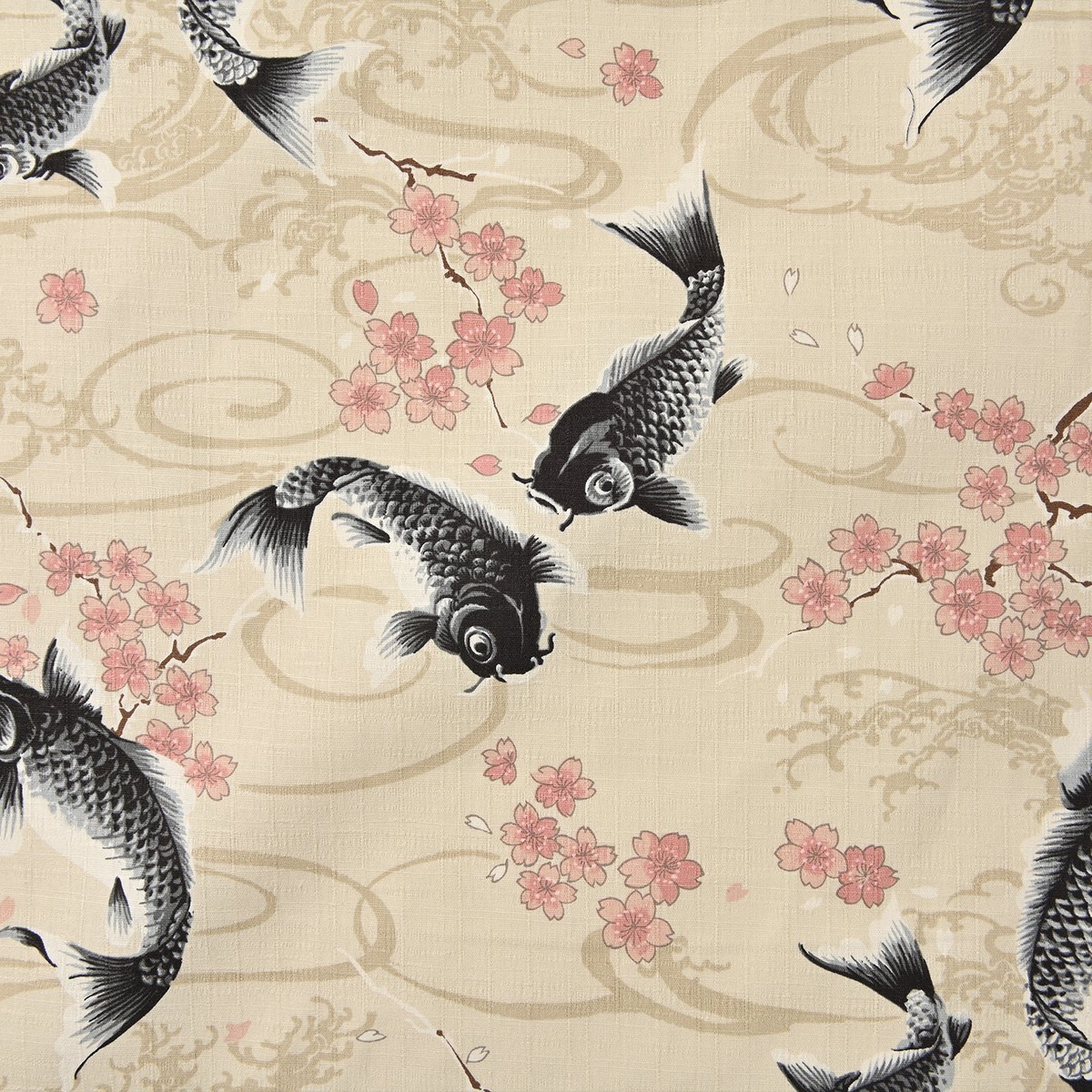 Todoroki Koi Carp Cotton Dobby - Light Beige YGA-49110-1
