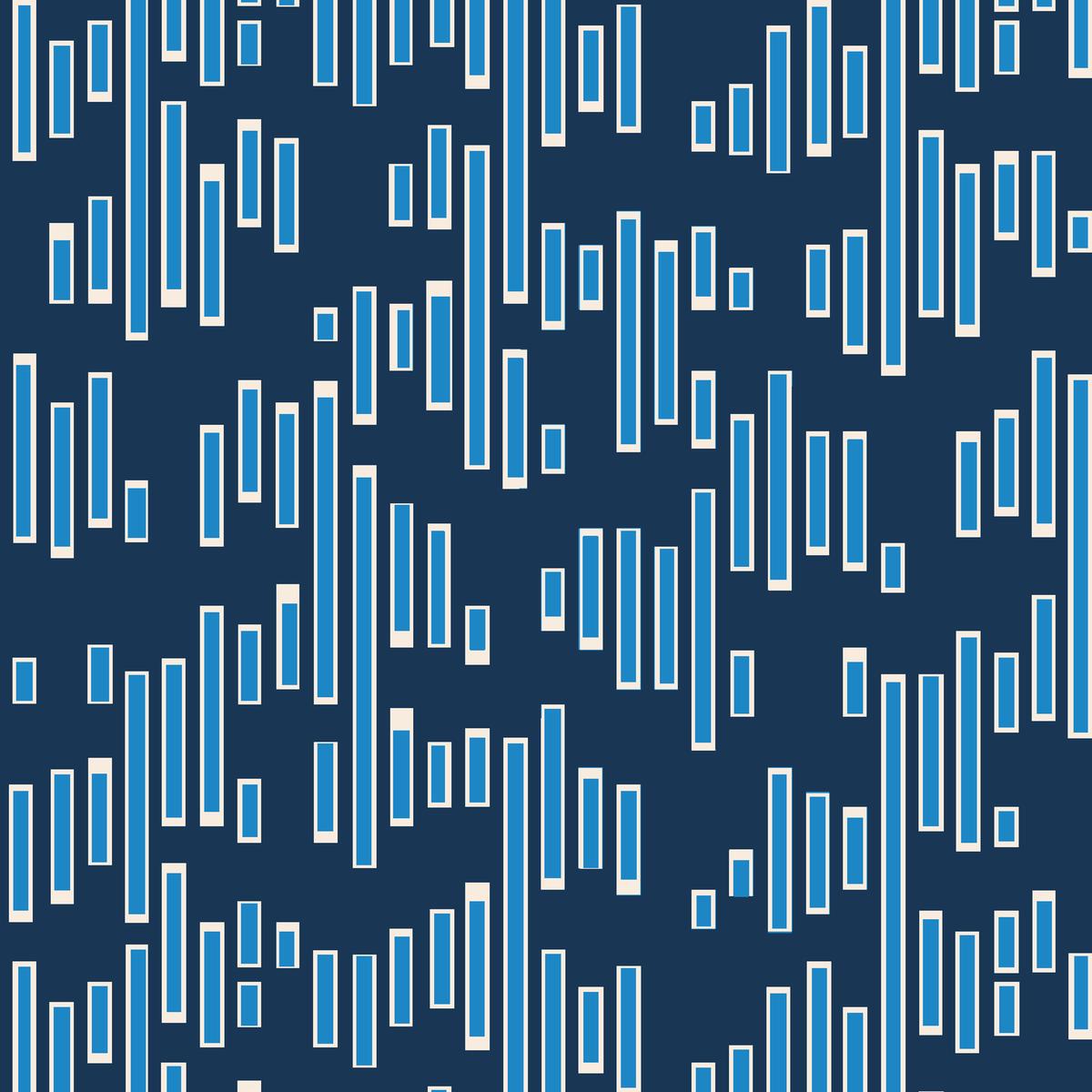 Bar Medley on Navy Fabric