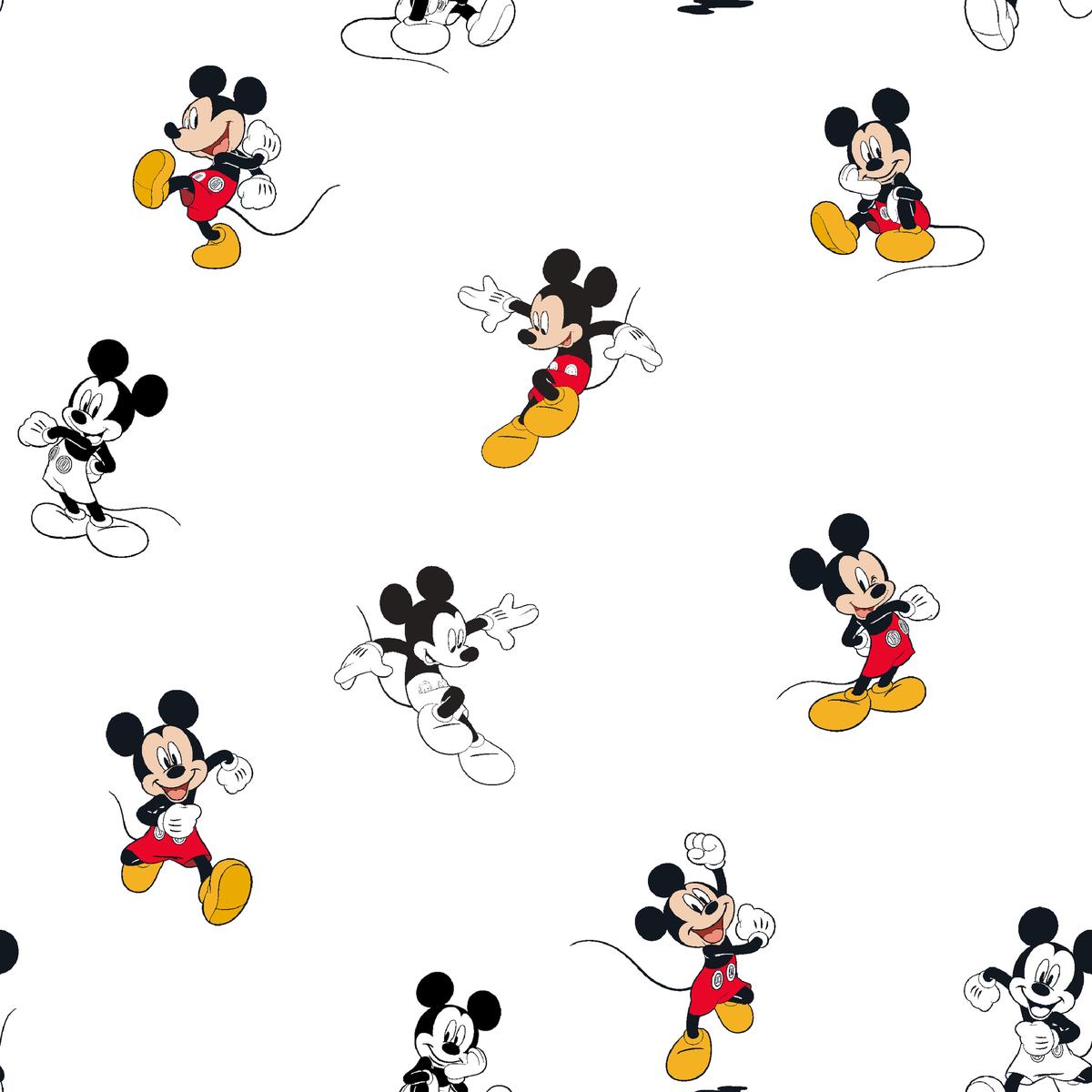 Disney Mickey Mouse in Playful Poses Fabric