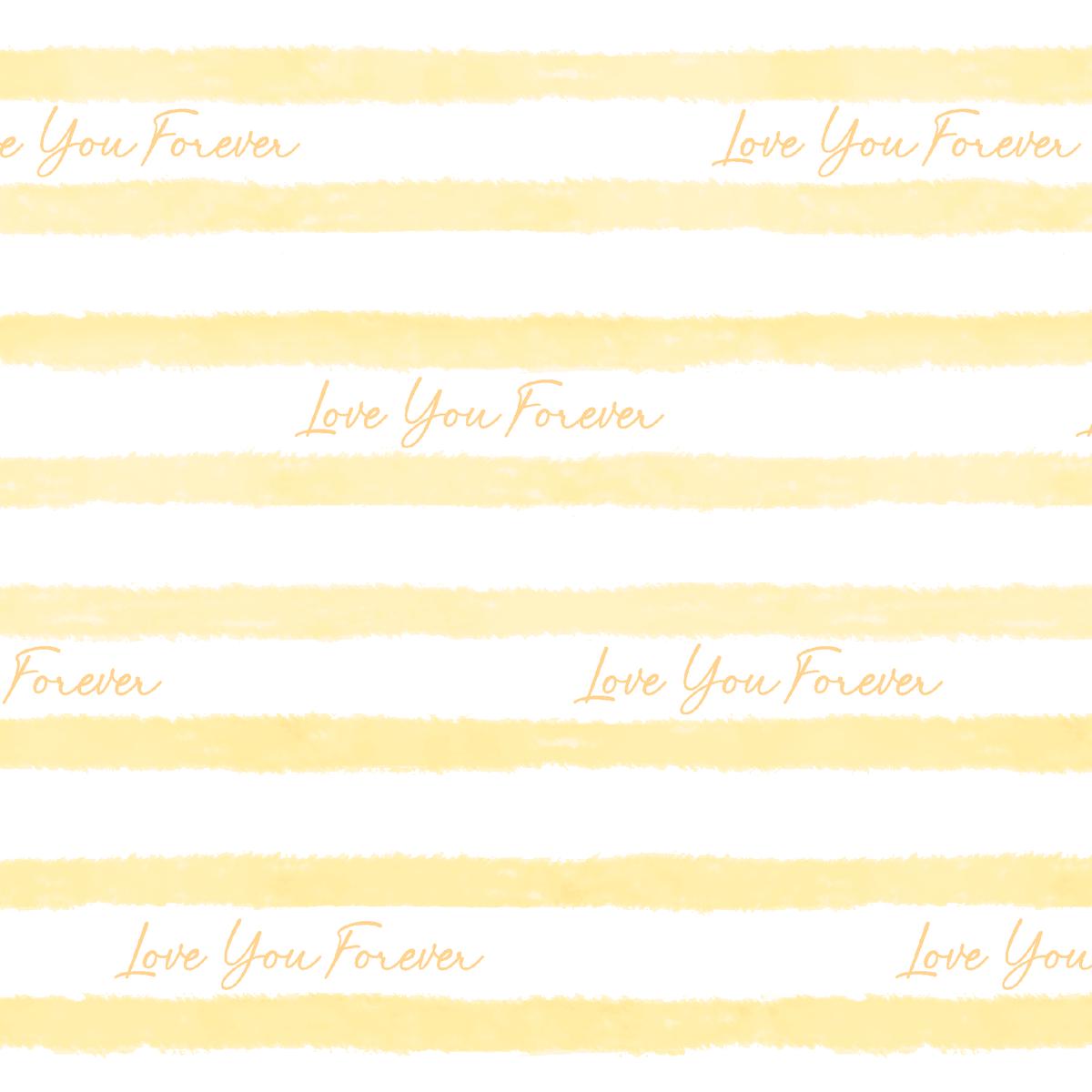 Love You Forever Yellow Stripes Fabric