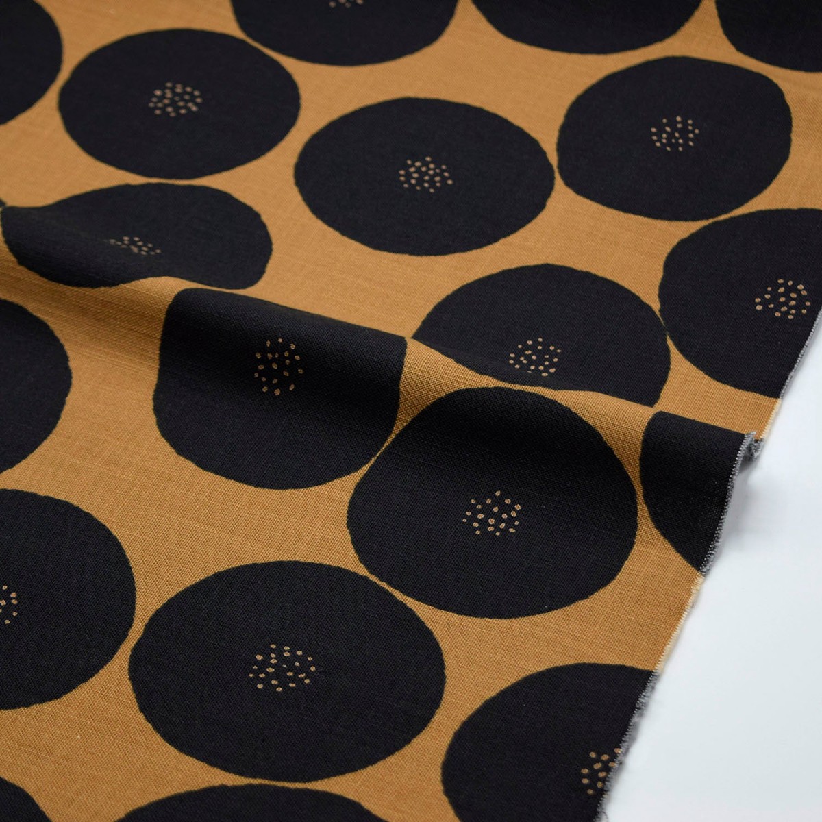 MUDDY WORKS Anpan Cotton Lightweight Canvas - Brown x Black (Kokka Exclusive) EKX-1140