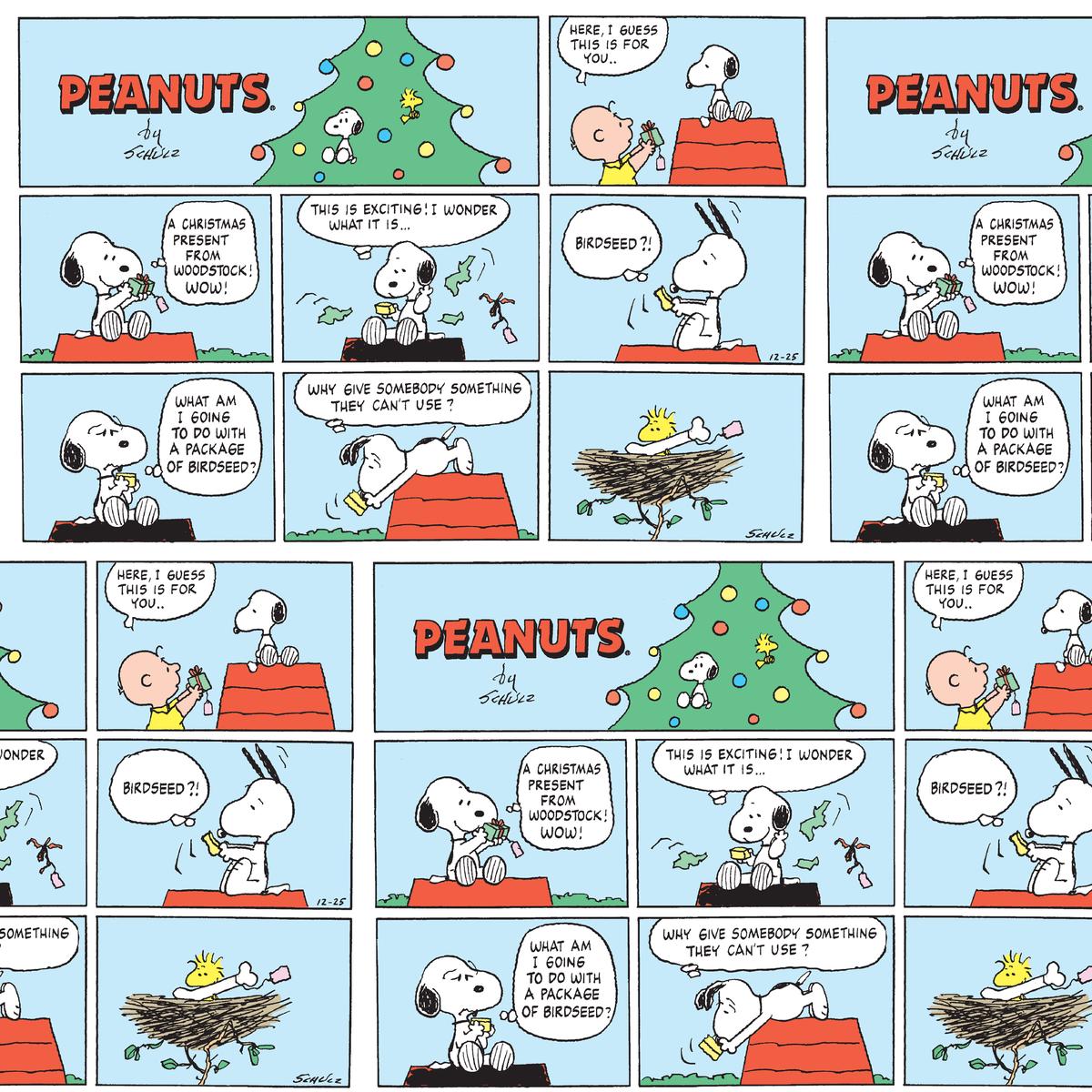 Peanuts Snoopy Christmas Panel Fabric