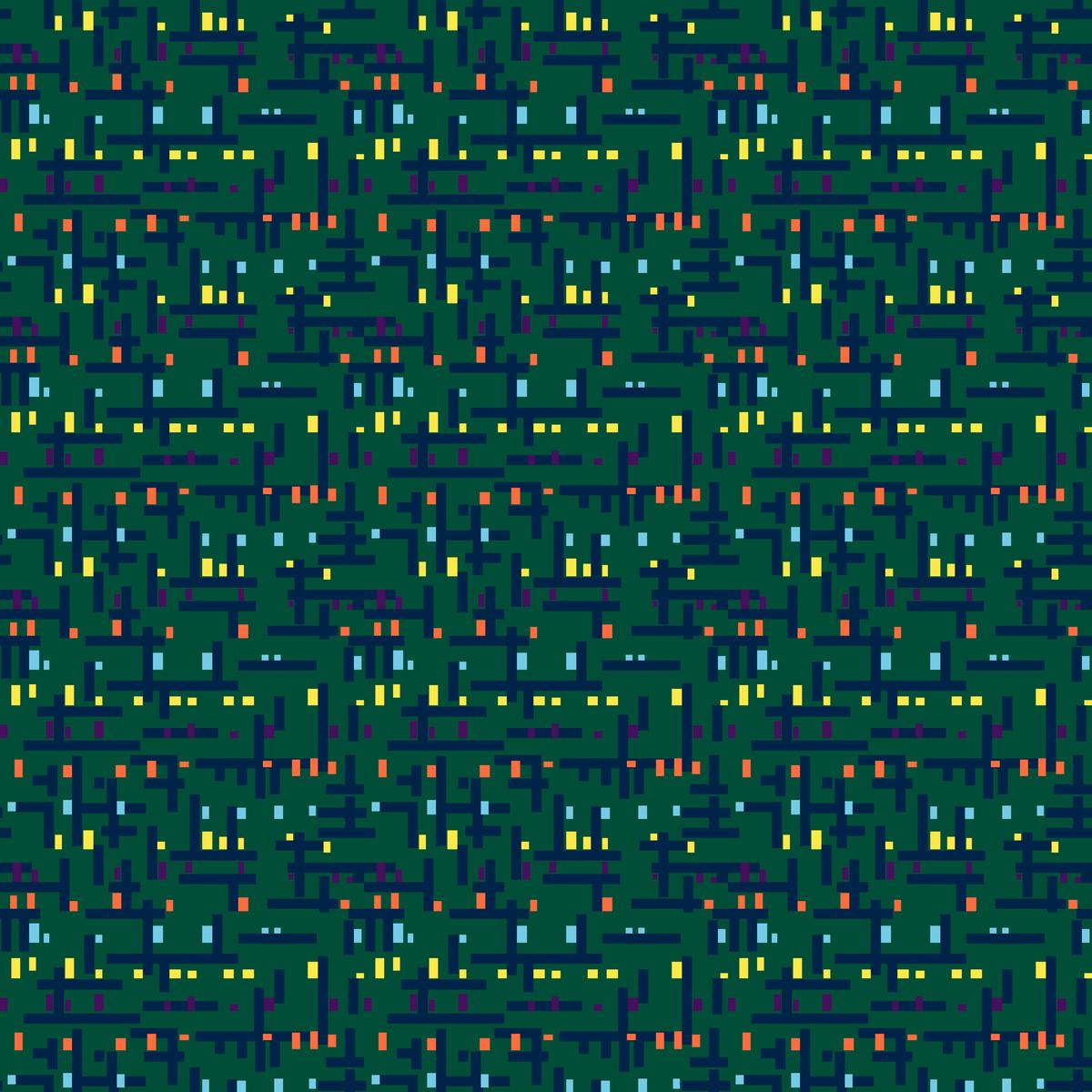 Pixel Stitch on Hunter Spike Fabric