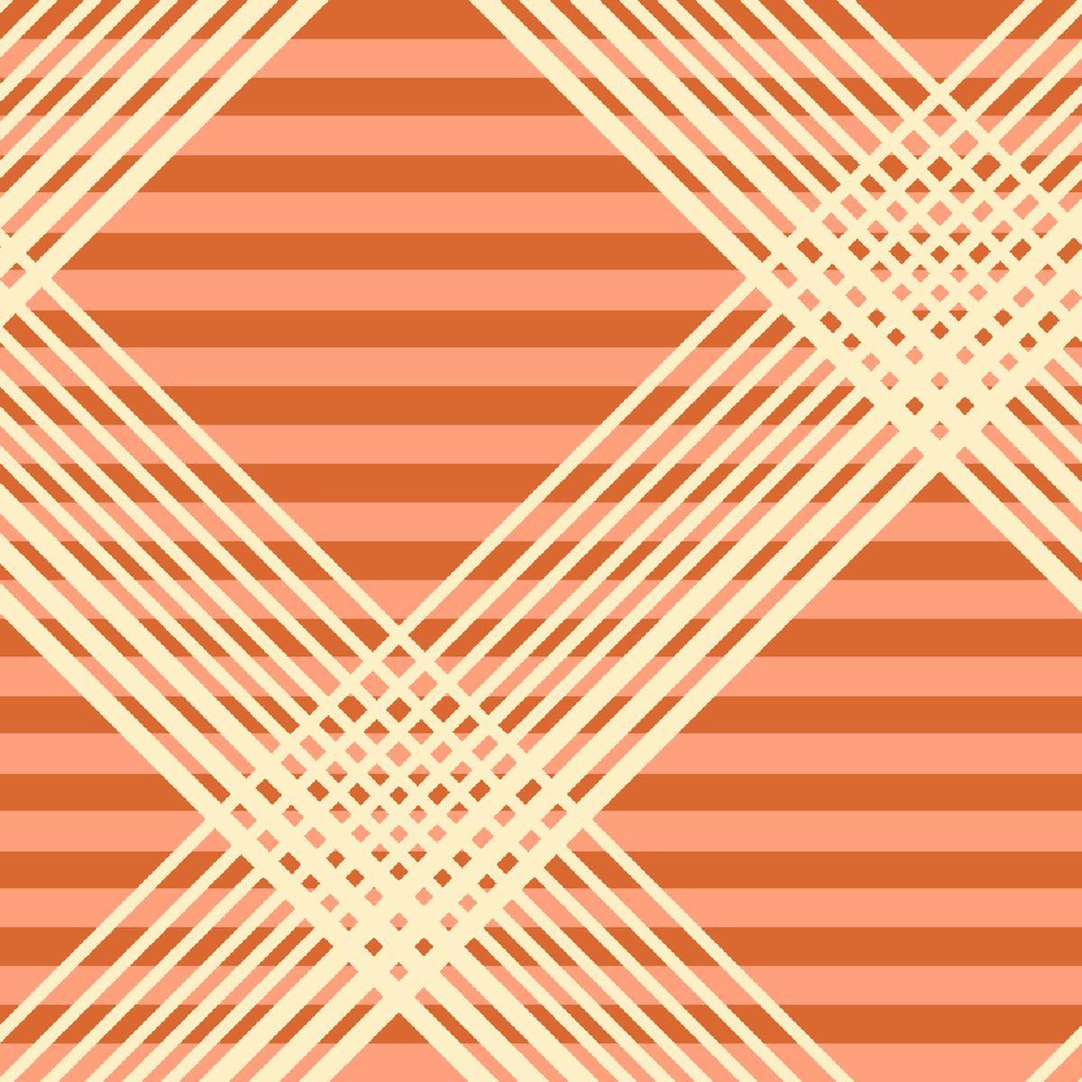 Striped Plaid in Orange Fabric