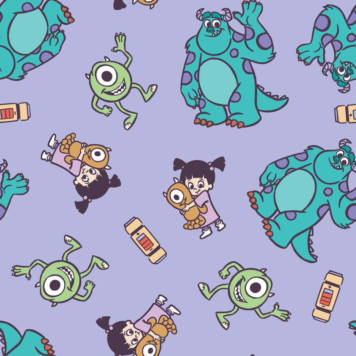 Disney and Pixar's Monsters, Inc. Purple Friendly Monster Fabric