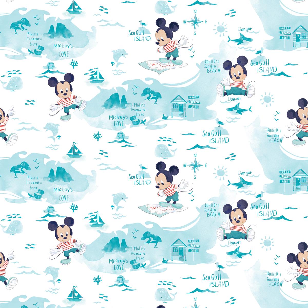 Disney Mickey Mouse Map Exploration Fabric