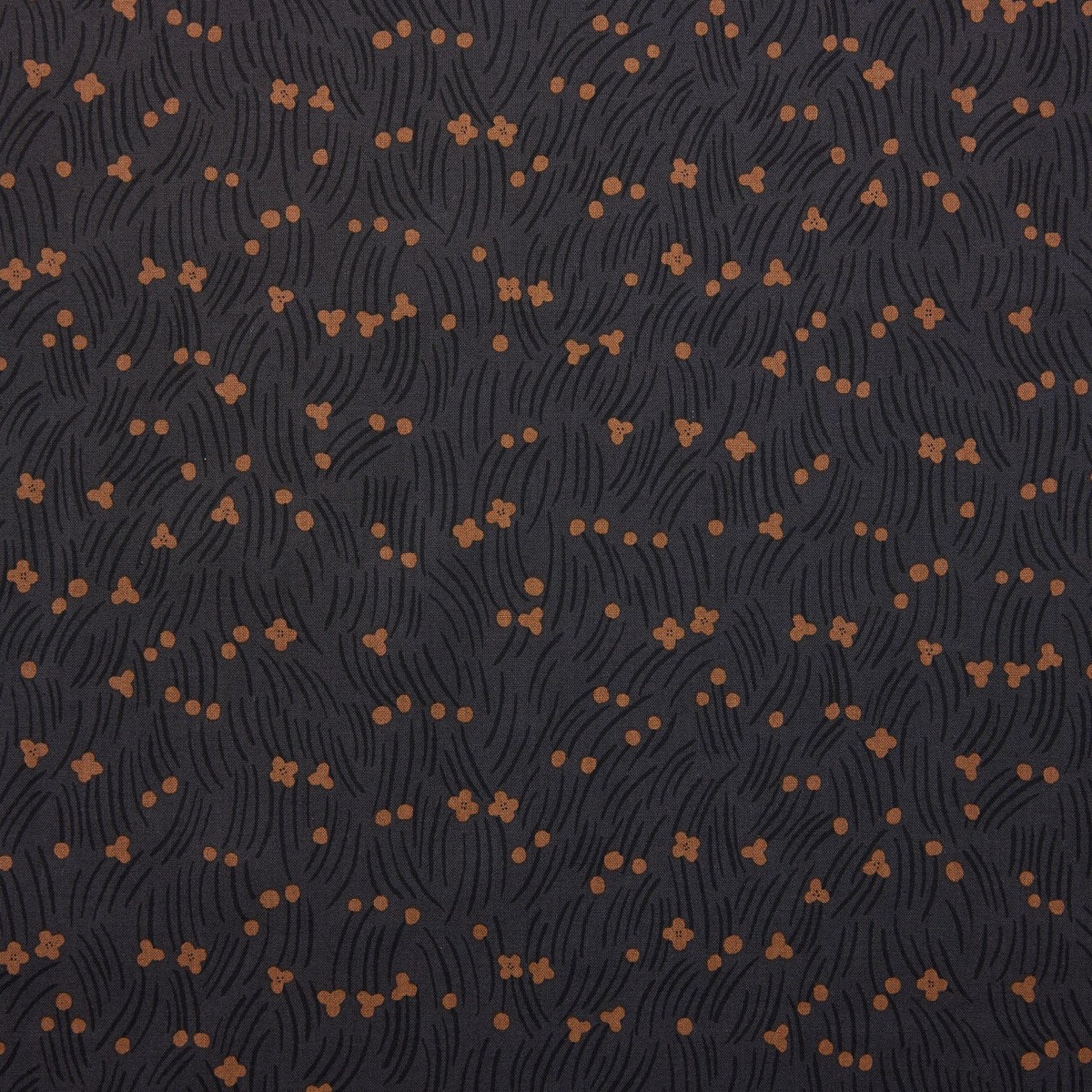 Floral Cool Breeze Cotton Sheeting - Dark Grey YGA-91100-1