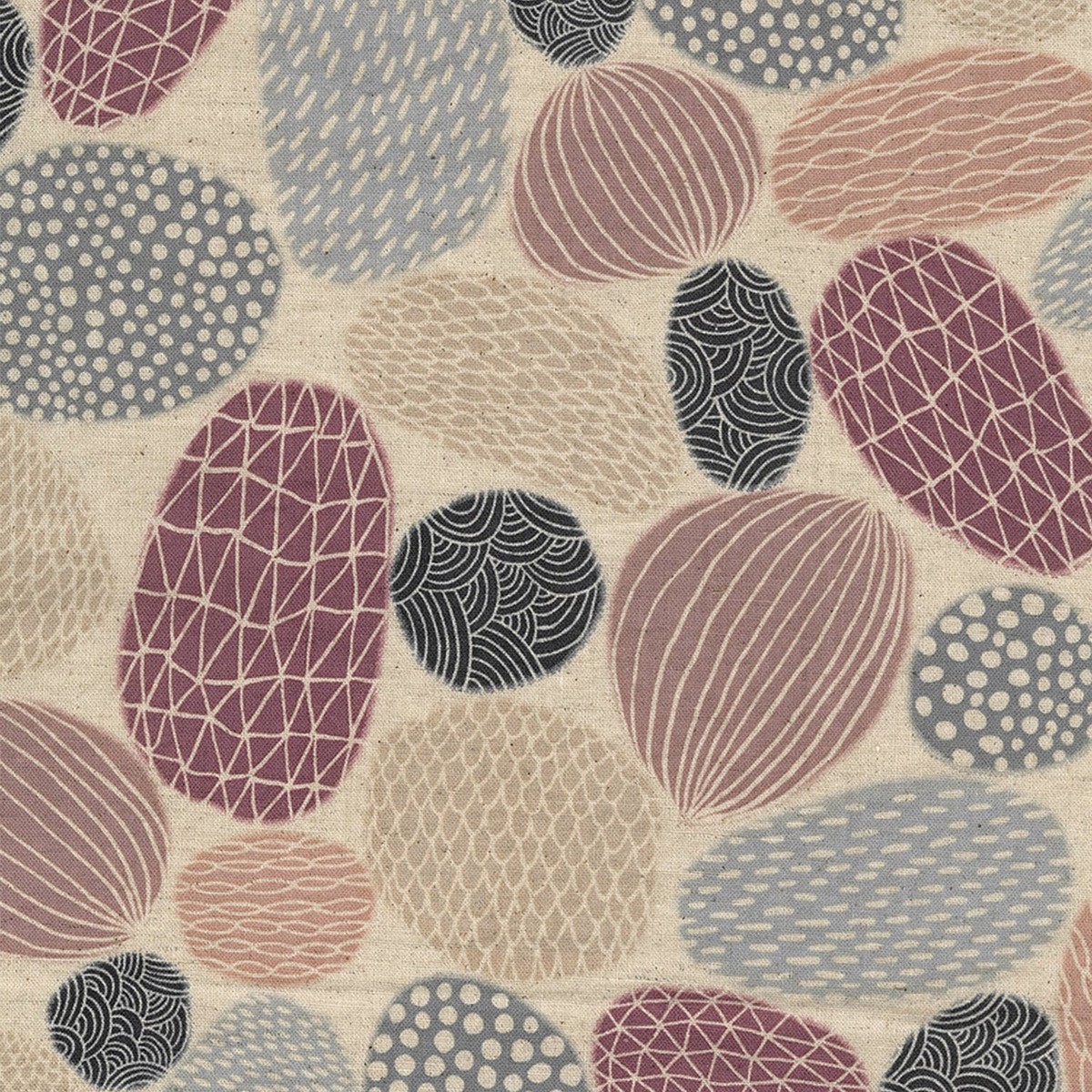 Pathway by Bookhou - Stones Cotton Linen Sheeting - Purple Red