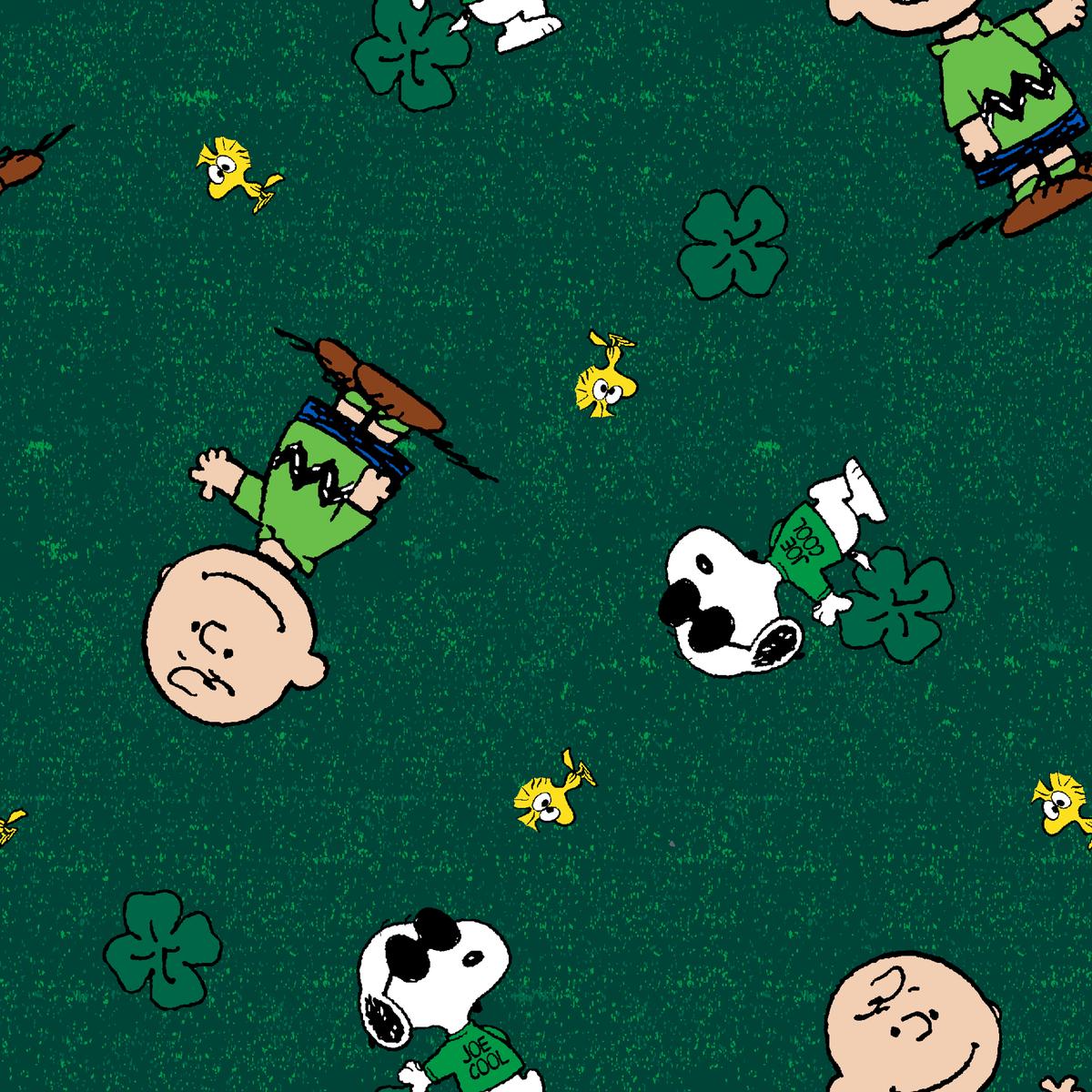 Peanuts Charlie Brown and Snoopy St. Patrick's Day Toss Fabric