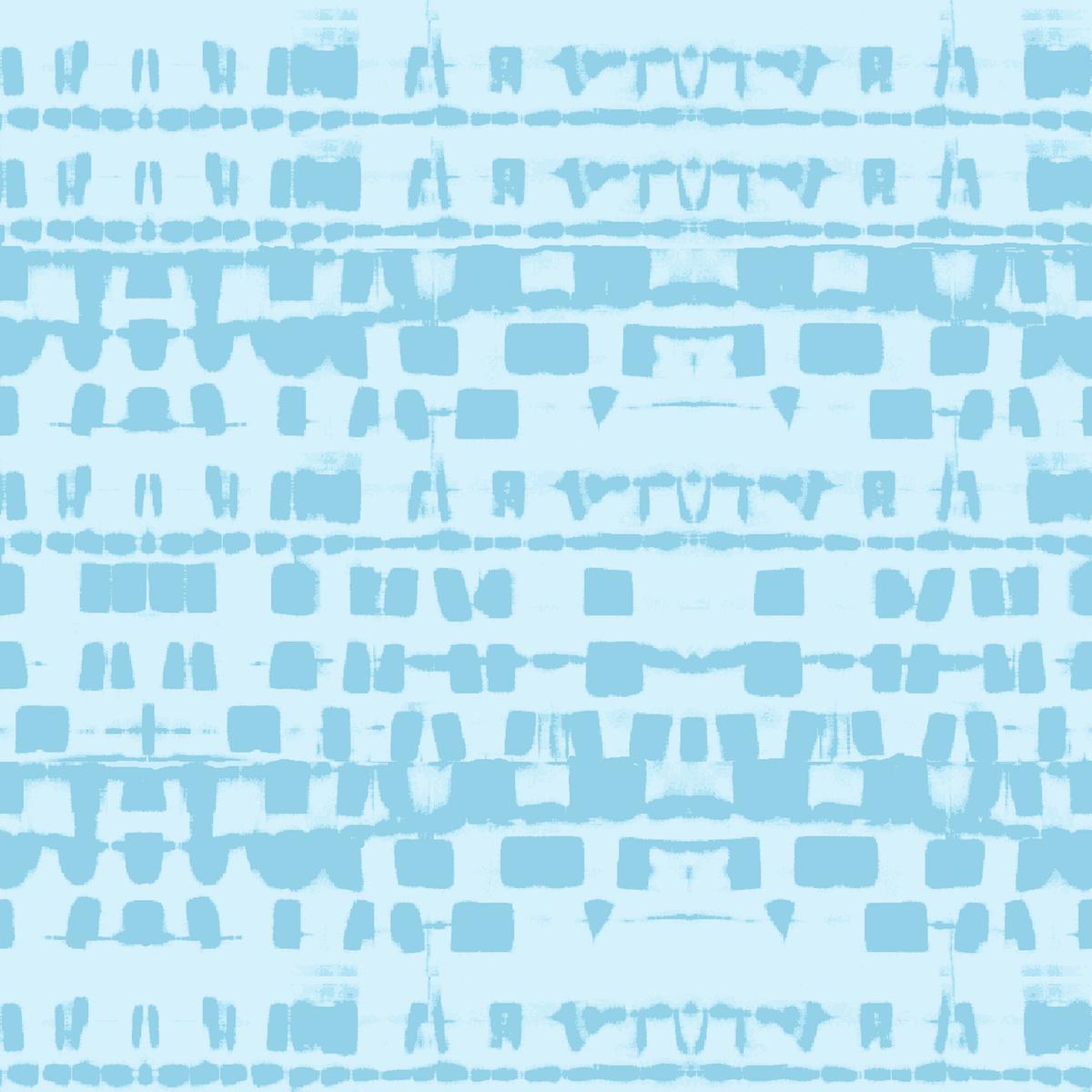 Tribal Party on Light Blue Fabric