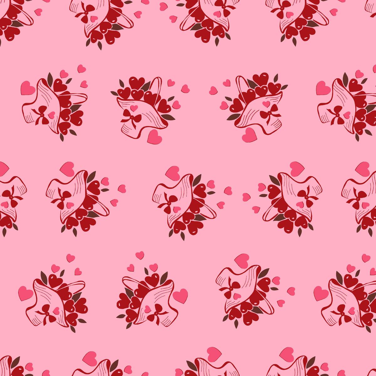 Basket of Love on Blush Fabric