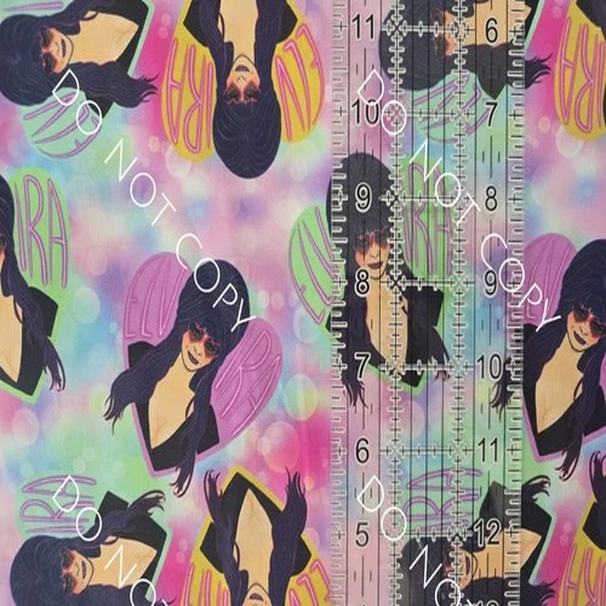 Custom 100% Cotton Woven Fabric Elvira Movie By the 1/4 Yard 9x56 V4