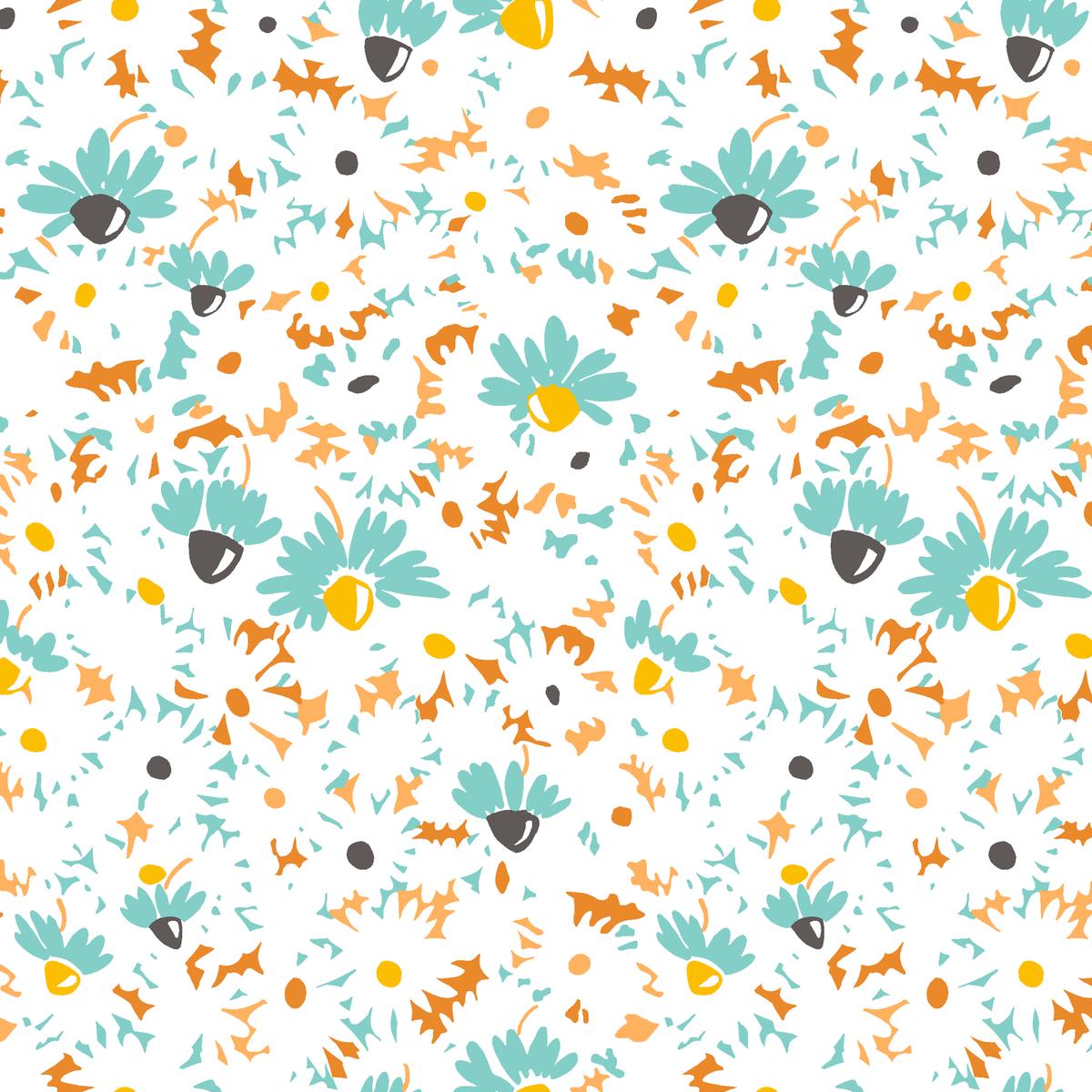 Daisy Carnival - Aqua Floral Fabric