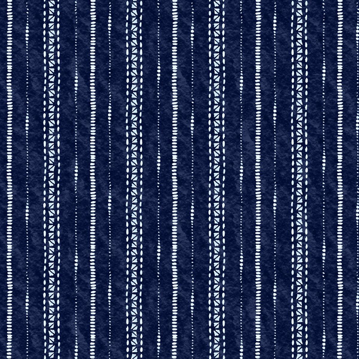 Indigo Rhythm - Dotted Stripe Fabric