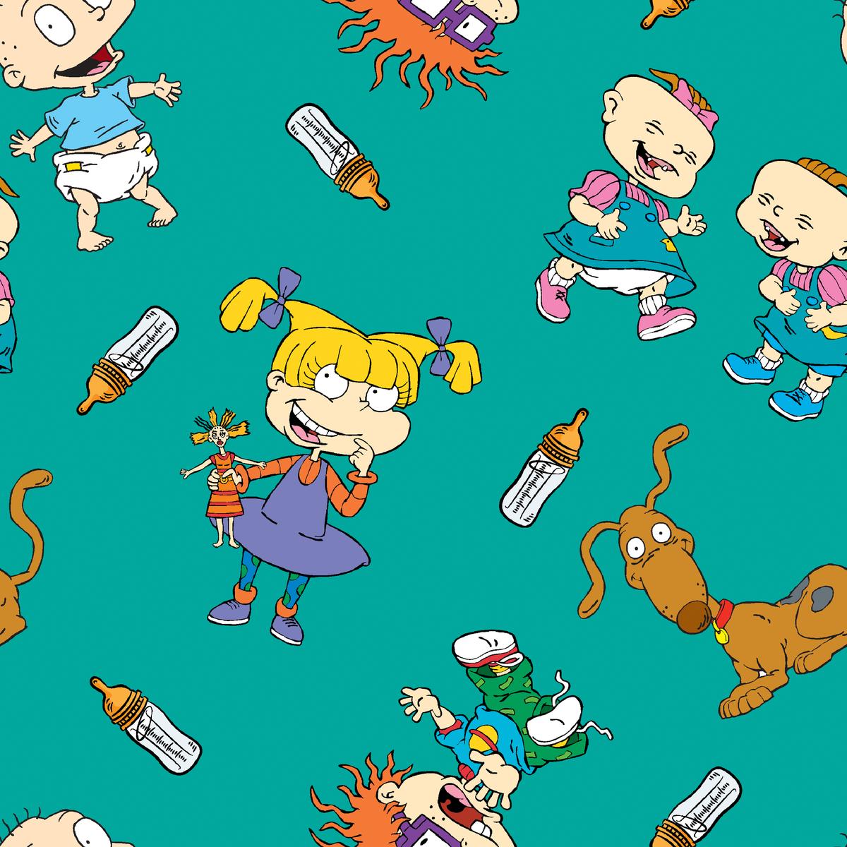 Nickelodeon Rugrats - Special Delivery - Teal Character Fabric