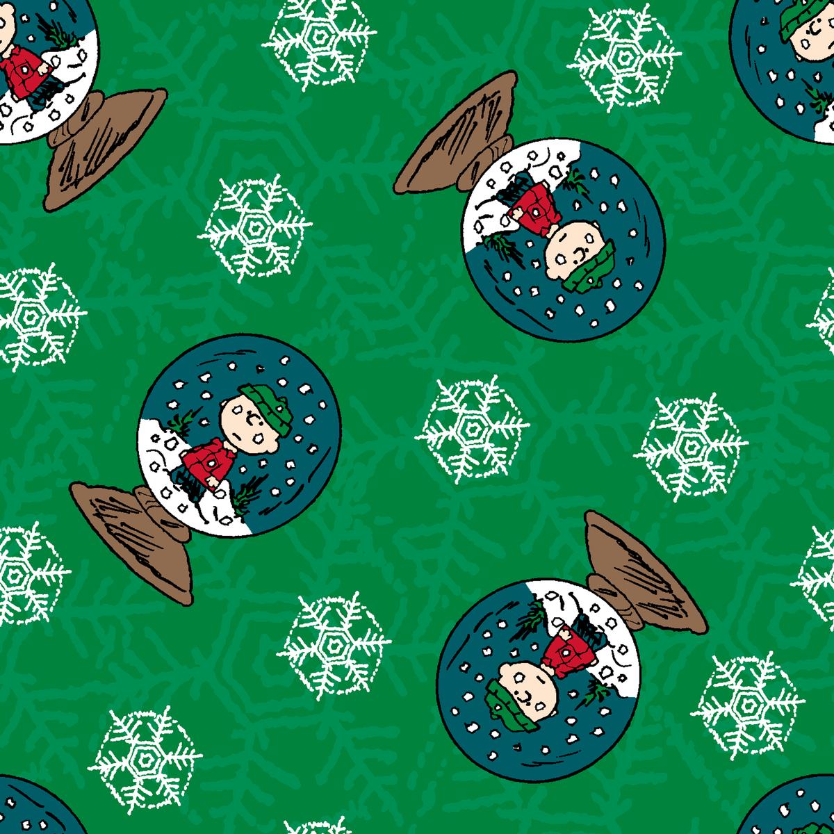 Peanuts Charlie Brown Christmas Snow Globes Fabric