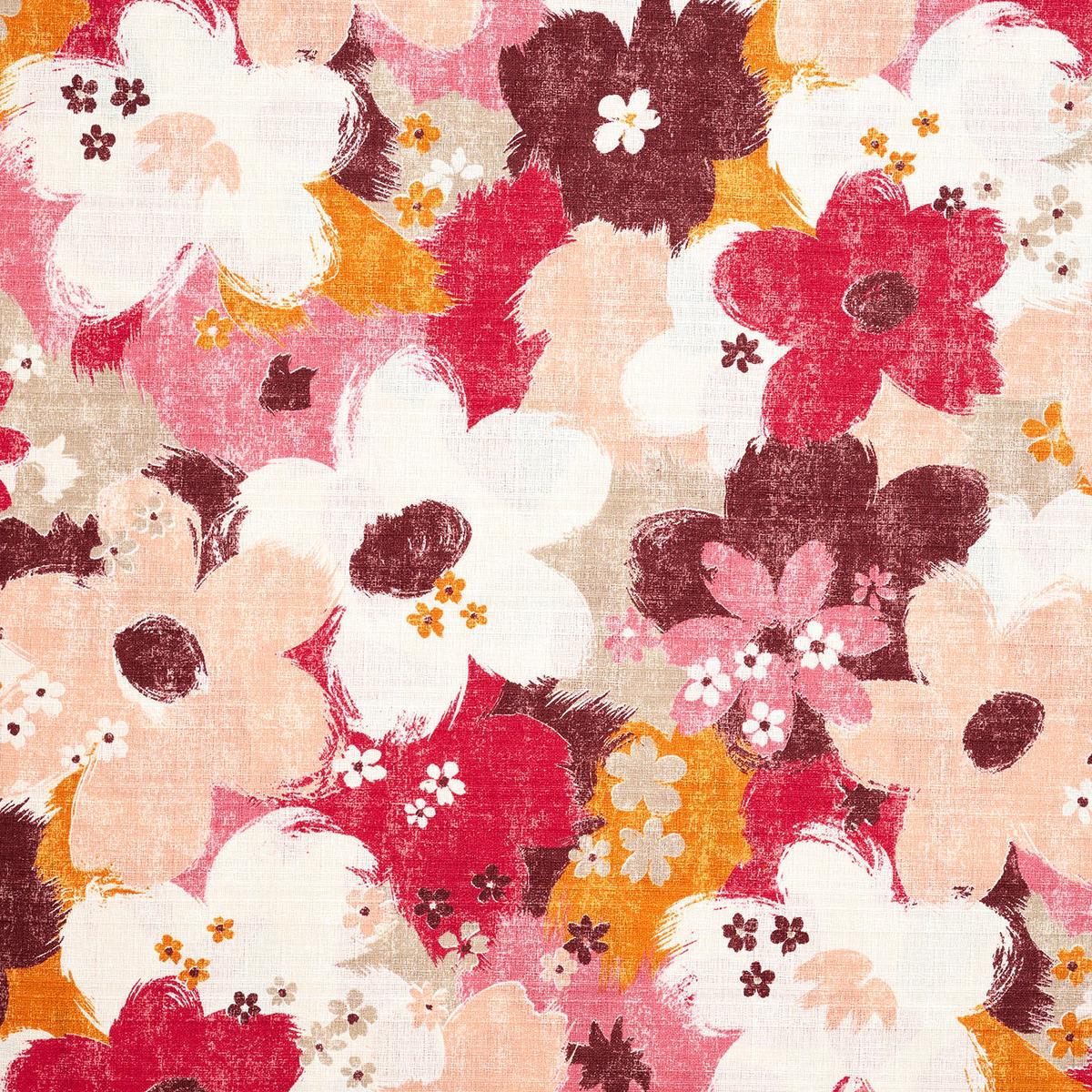 Sopo Retro Vintage Floral Cotton Vanillan Dobby - Red YGA-89060-2