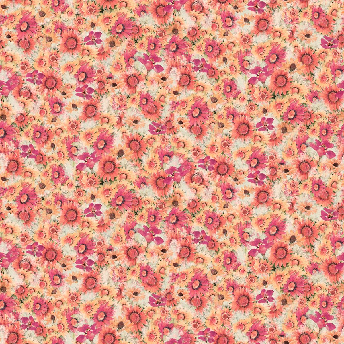 Susan Winget Floral Garden on Pink Fabric