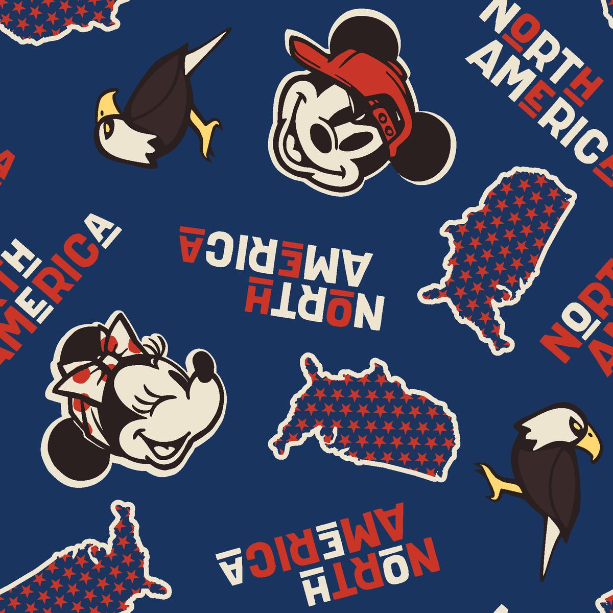 Disney Mickey and Minnie Patriotic Americana Fabric
