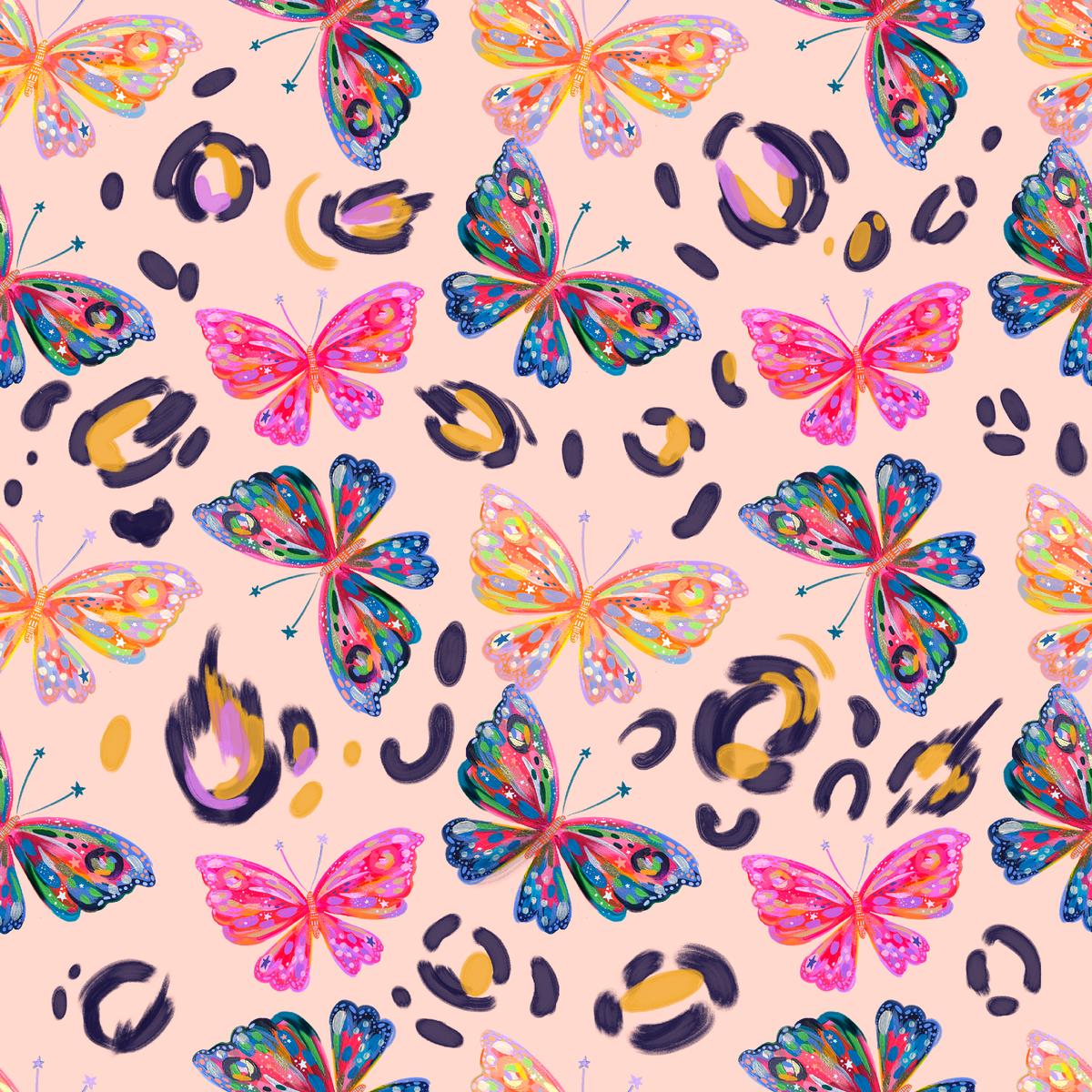 EttaVee Fashion Flies on Blush Fabric