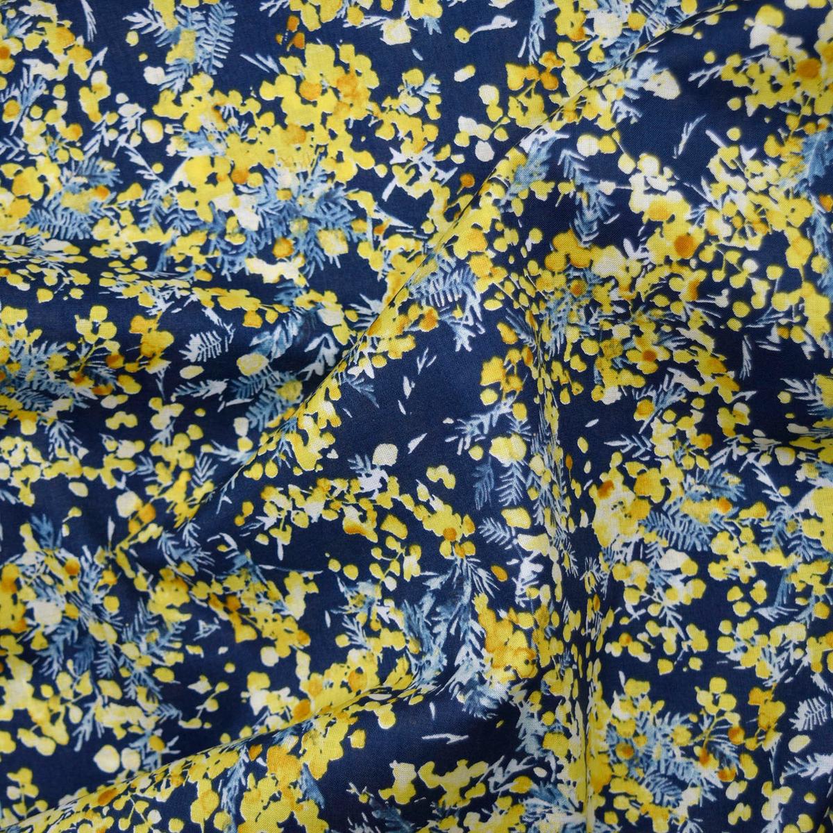 Flownny Mimosa Cotton Lawn - Navy NFA-1030-32