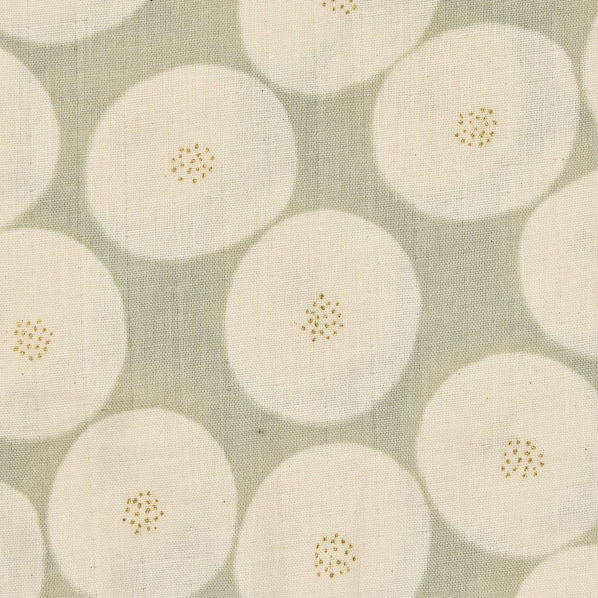 MUDDY WORKS Mini Anpan Cotton Double Gauze - Pale Green x Gold Glitter